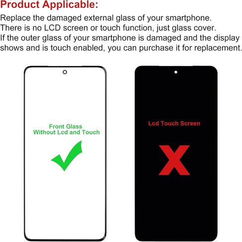 New Front Screen Glass Outer Panel Lens Replacement +OCA Compatible with OnePlus 12R 1+12R with Upgraded Repair Kit- No LCD Screen and Touch Digitizer in Saudi Arabia