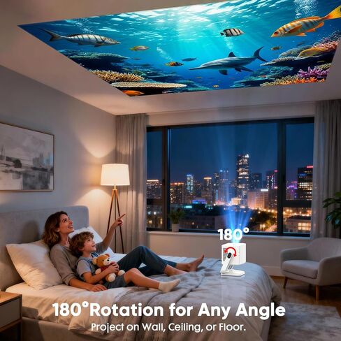 【Built-in Apps & Native 1080P】Smart Mini Projector with WiFi and Bluetooth, 4K Outdoor Movie Projector with Electric Focus & Auto Keystone, YINCODI Portable Proyector for Bedroom/Home/Celling in Kuwait