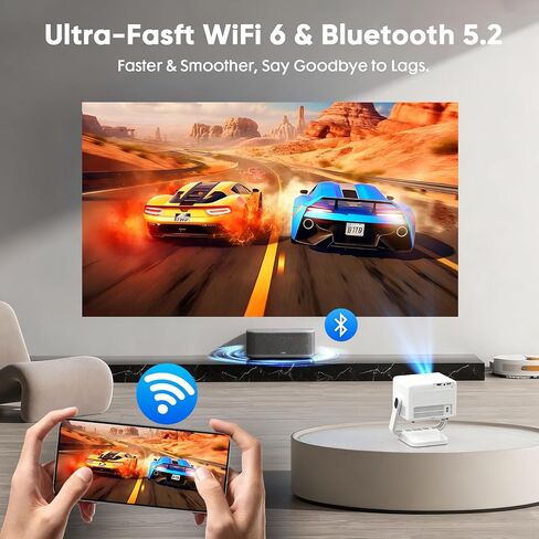 【Built-in Apps & Native 1080P】Smart Mini Projector with WiFi and Bluetooth, 4K Outdoor Movie Projector with Electric Focus & Auto Keystone, YINCODI Portable Proyector for Bedroom/Home/Celling in Kuwait