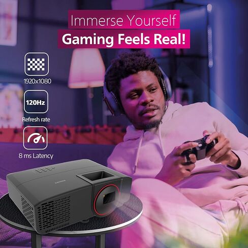 Philips، جهاز عرض ذكي GamePix 800، DLP، مسرح منزلي، 1920 × 1080 بكسل، Full HD، معدل تحديث 120 هرتز، Google TV، 2500 لومن، أسود in Saudi Arabia