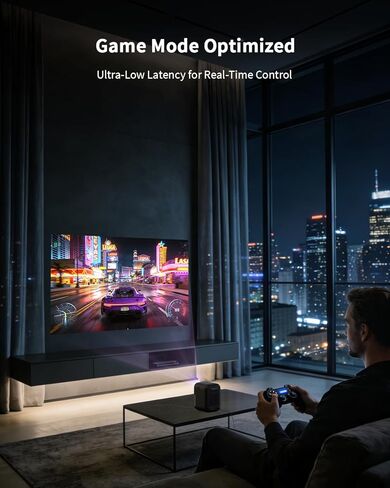 جهاز عرض WEMAX Google TV الذكي مع Netflix مرخص، FHD 1080P، جهاز عرض مدعوم بدقة 4K مع WIFI وبلوتوث، جهاز عرض أفلام محمول في الهواء الطلق، صوت دولبي، مسرح منزلي لغرفة النوم، مكبرات صوت مزدوجة in Kuwait