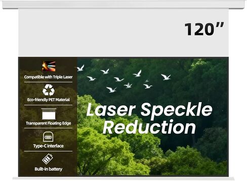120" PureVision Projector Screen Motorized,Laser Speckle Reduction,Waterproof Drop-Down Outdoor Projector Screen,Movie Screen 4K/8K UHD Ready,2 Recharges Yearly for Home Theater & Backyard Movie Night in Saudi Arabia