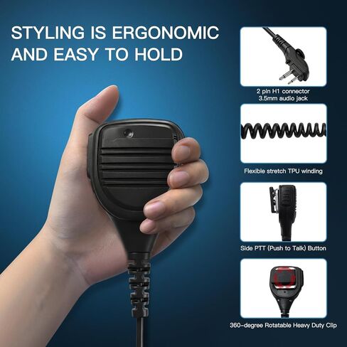 Akoree 5 Pack Speaker Microphone for BD500 BD502i Handheld Shoulder Mic with 3.5mm Audio Jack for Hytera PD502 PD502i PD402i PD562i PD562 HYT TC-508 TC-580 TC-610 RCA RDR2500 in Saudi Arabia