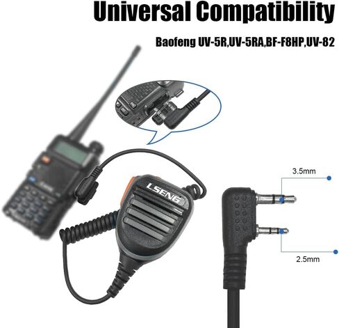 مكبر صوت لاسلكي ميكروفون ثنائي الاتجاه وميكروفون راديو متوافق مع Baofeng UV-5R Retevis Kenwood Quansheng UVK5 Pxton PX-888S 2pack in Kuwait