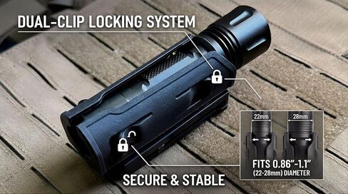 Tactical Flashlight Holster, 360 Degrees Rotating Quick Draw Tactical Flashlight Holder in Saudi Arabia