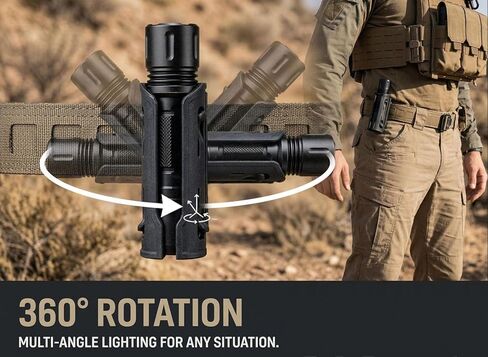 Tactical Flashlight Holster, 360 Degrees Rotating Quick Draw Tactical Flashlight Holder in Saudi Arabia