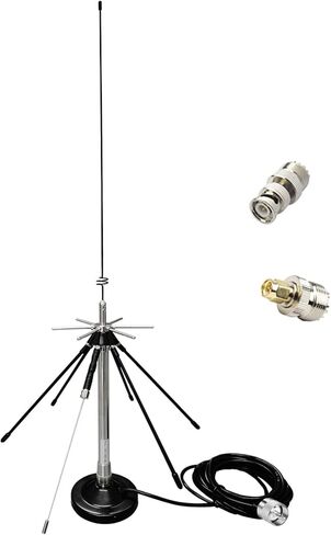 Magnetic Desktop Discone Antenna/Mag Mount Police Scanner Antenna GMRS 2m 70cm Mobile Antennas Air VHF UHF Lora ADSB, 100-1600MHz, 5m Cable UHF SMA BNC in Saudi Arabia
