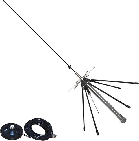 Magnetic Desktop Discone Antenna/Mag Mount Police Scanner Antenna GMRS 2m 70cm Mobile Antennas Air VHF UHF Lora ADSB, 100-1600MHz, 5m Cable UHF SMA BNC in Saudi Arabia