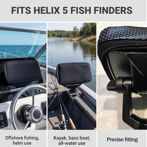 غطاء Helix 5، متوافق مع Humminbird Helix 5، حماية من الشمس، ممتص للصدمات، غطاء مكتشف الأسماك مقاوم للخدش، مصنوع من النيوبرين يحمي شاشتك من الشمس والأضرار الجوية الضارة in Kuwait