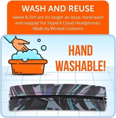 وسادات أذن من جل التبريد من WC Freeze وحزمة من السيليكون BandZ لسماعات الرأس HyperX Cloud | وسادات أذن بديلة من جل التبريد وغطاء عصابة رأس من السيليكون | التسعينات باللون الأسود in Saudi Arabia