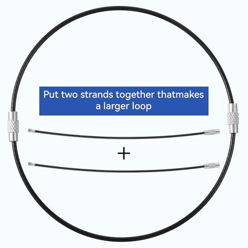 12 PCS Wire Keychain Cable, 6 Inch Cables Stainless Steel Keys Ring Heavy Duty Luggage Tags Loops Extendable Wire Keyschain Cables Cable Large Key Rings for Luggage Tag Loops and Id Keepers in Saudi Arabia