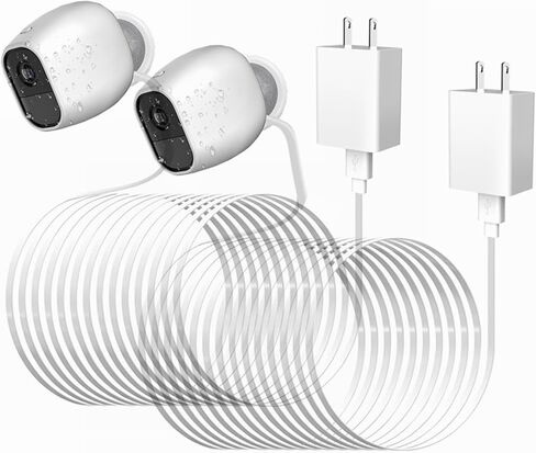 كابل الطاقة، كابل شحن تمديد الطاقة EaseBuy ومحول شاحن لـ Arlo Pro & Pro 2 وArlo Go، مقاوم للطقس في الهواء الطلق في الداخل، حل الحاجة إلى شحن البطاريات باستمرار (أبيض، 10 أقدام/3 أمتار) in Kuwait