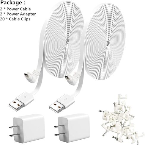 كابل الطاقة، كابل شحن تمديد الطاقة EaseBuy ومحول شاحن لـ Arlo Pro & Pro 2 وArlo Go، مقاوم للطقس في الهواء الطلق في الداخل، حل الحاجة إلى شحن البطاريات باستمرار (أبيض، 10 أقدام/3 أمتار) in Kuwait
