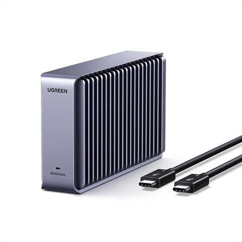 حاوية UGREEN 80 جيجابت في الثانية M.2 NVMe SSD مع تبديد الحرارة بزعنفة ألمنيوم مزدوجة الجوانب، محرك SSD خارجي بدون ضوضاء متوافق مع MacBook/Mac mini/Studio M1-M5 Pro/Max Thunderbolt 4/3/USB4/3.2/3.0 in Saudi Arabia