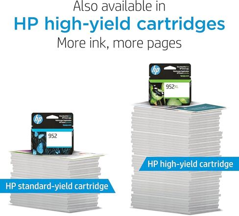 حزمة خرطوشة حبر HP 952 - 952XL أسود عالي الإنتاجية (F6U19AN) + 952 سماوي أرجواني أصفر 3 عبوات (N9K27AN) | يعمل أوفيس جيت 8702؛ أوفيس جيت برو 7720، 7740، 8210، 8710، 8720، 8730، 8740 in Kuwait