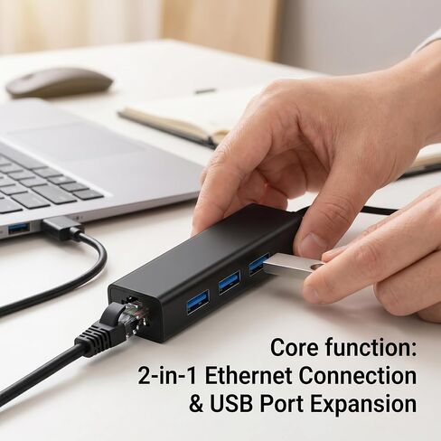 محول USB 2.0 إلى إيثرنت بلاستيكي، محول LAN لبطاقة الشبكة السلكية 10/100 ميجا بت في الثانية RJ45، التوصيل والتشغيل لأجهزة الكمبيوتر المحمول، وأجهزة الكمبيوتر المكتبية، والكمبيوتر المحمول، للمكتب، والمهاجع، وشبكة الحرم الجامعي - أسود in Saudi Arabia