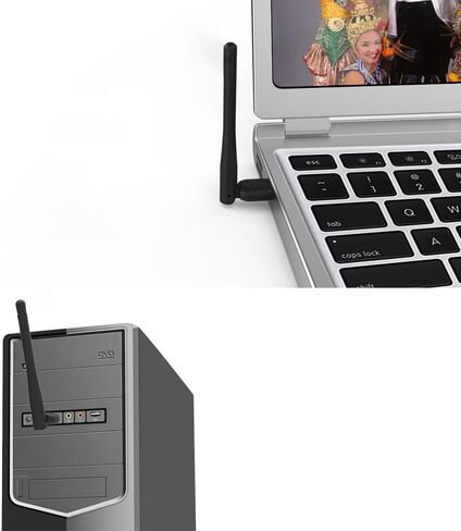 محول لاسلكي AC650 USB ثنائي النطاق 2.4G/5G بطاقة الشبكة واي فاي دونجل مع هوائي خارجي عالي الكسب لسطح المكتب والكمبيوتر المحمول والكمبيوتر الشخصي in Saudi Arabia