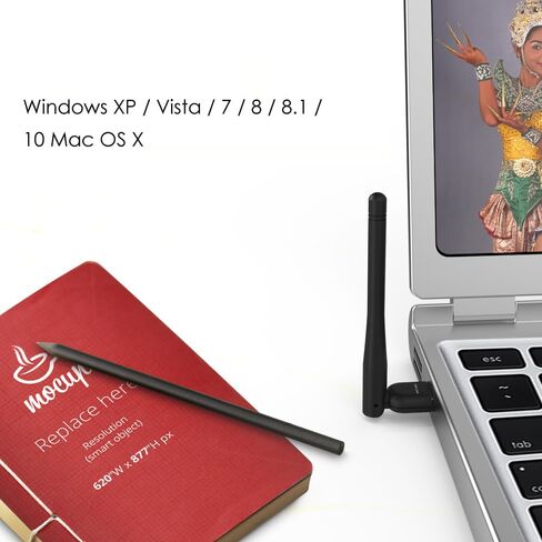 محول لاسلكي AC650 USB ثنائي النطاق 2.4G/5G بطاقة الشبكة واي فاي دونجل مع هوائي خارجي عالي الكسب لسطح المكتب والكمبيوتر المحمول والكمبيوتر الشخصي in Saudi Arabia