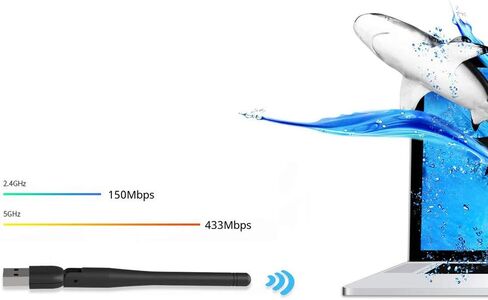 محول لاسلكي AC650 USB ثنائي النطاق 2.4G/5G بطاقة الشبكة واي فاي دونجل مع هوائي خارجي عالي الكسب لسطح المكتب والكمبيوتر المحمول والكمبيوتر الشخصي in Saudi Arabia
