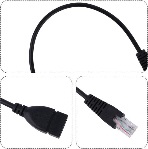 3 قطع كابل محول USB إلى RJ45 إيثرنت، 30 سم / 11.81 بوصة USB أنثى إلى RJ45 ذكر محول PVC وكابل محول شبكة نحاسي لمفتاح كمبيوتر كاميرا مودم راوتر (أسود) in Saudi Arabia