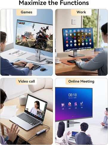 محول واي فاي AX1800 WiFi 6 USB للكمبيوتر المكتبي والكمبيوتر المحمول، محول شبكة لاسلكي 802.11ax مع نطاق مزدوج 2.4 جيجا هرتز، 5 جيجا هرتز، 4 هوائيات عالية الكسب، WPA3، USB3.0، بدون برامج تشغيل لنظام التشغيل Windows 11/10 (AX1800) in Kuwait