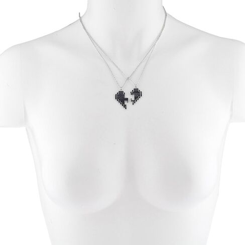 LUX ACCESSORIES Player 1 2 Gamer BFF Broken Heart Necklace Set 2 in Saudi Arabia