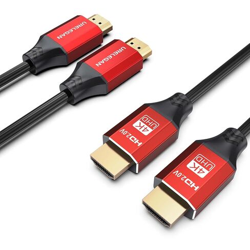 HDMI Cable 6FT 2-Pack, 4K HDMI 2.0 Cord for Home Theater, 18Gbps & 4K@60Hz HDMI ARC Cable for Soundbar to TV, Roku/Apple TV, PS5, Xbox,Projector,Gaming Monitor, Computer and More-Red Aluminum Housing in Saudi Arabia