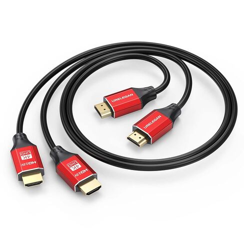 HDMI Cable 6FT 2-Pack, 4K HDMI 2.0 Cord for Home Theater, 18Gbps & 4K@60Hz HDMI ARC Cable for Soundbar to TV, Roku/Apple TV, PS5, Xbox,Projector,Gaming Monitor, Computer and More-Red Aluminum Housing in Saudi Arabia