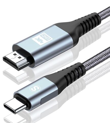 USB C to HDMI Cable 3.3ft, 4K High-Speed USB Type C to HDMI 2.0 Braided Cord Thunderbolt 4/3 Compatible for iPhone 17 16 15 Pro Max,MacBook iPad Pro/Air,Samsung S26 S25 S24 S23 Surface Switch iMac XPS in Saudi Arabia