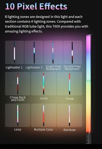 Sirui T60X Telescopic Pixel RGB LED Tube Light (13-24") in Saudi Arabia