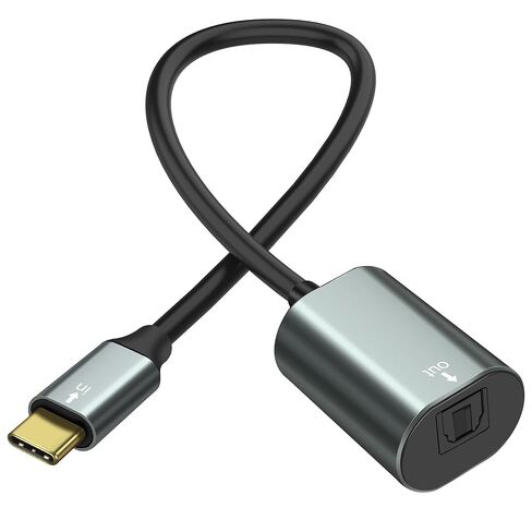 XMSJSIY USB من النوع C إلى SPDIF كابل صوت بصري من النوع C ذكر إلى TOSLINK أنثى PCM محول صوت ستيريو للكمبيوتر المحمول MacBook - 30 سم/11.8 بوصة in Saudi Arabia