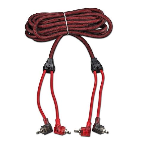 DS18 R12.L 100% Oxygen Free Copper OFC Ultra Flex 2-Channel RCA with 90 Degree Ends - Dual Twist Wire Noise Reducing Audio Cable for Amplifiers, Subwoofers, Speakers - 12 FT in Saudi Arabia