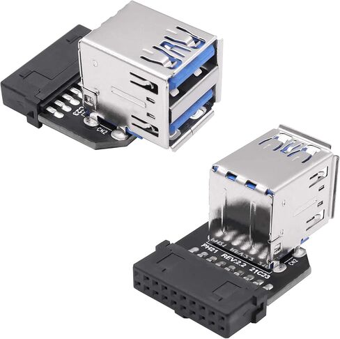 USB 3.0 رأس اللوحة الأمامية الفاصل اللوحة الأم 19/20 دبوس ذكر إلى ثنائي USB 3.0 موصل محول رأس أنثى لتوسيع اللوحة الأم للكمبيوتر - قطعتان in Saudi Arabia