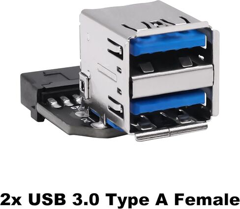 USB 3.0 رأس اللوحة الأمامية الفاصل اللوحة الأم 19/20 دبوس ذكر إلى ثنائي USB 3.0 موصل محول رأس أنثى لتوسيع اللوحة الأم للكمبيوتر - قطعتان in Saudi Arabia