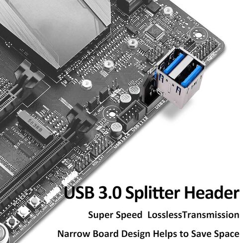 USB 3.0 رأس اللوحة الأمامية الفاصل اللوحة الأم 19/20 دبوس ذكر إلى ثنائي USB 3.0 موصل محول رأس أنثى لتوسيع اللوحة الأم للكمبيوتر - قطعتان in Saudi Arabia