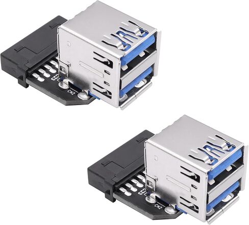 USB 3.0 رأس اللوحة الأمامية الفاصل اللوحة الأم 19/20 دبوس ذكر إلى ثنائي USB 3.0 موصل محول رأس أنثى لتوسيع اللوحة الأم للكمبيوتر - قطعتان in Saudi Arabia