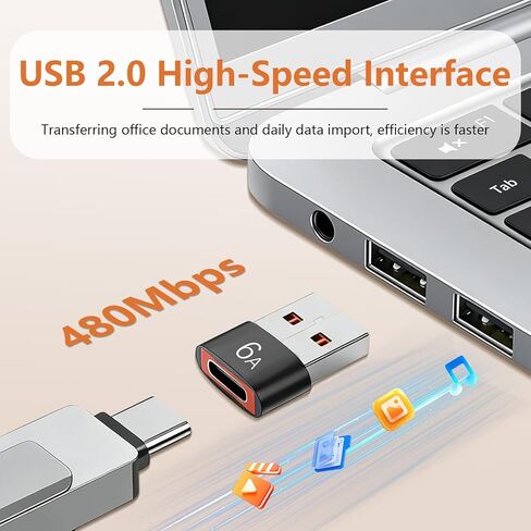 12 حزمة محول USB إلى USB C، USB A ذكر إلى C أنثى شحن سريع ونقل البيانات لهاتف iPhone17 16 15 Plus Pro Max، iPad Air Mini 6 7، Samsung Galaxy S25-S22، iPad Air، Pixel (أسود، 12 حزمة) in Kuwait