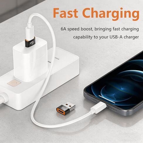 12 حزمة محول USB إلى USB C، USB A ذكر إلى C أنثى شحن سريع ونقل البيانات لهاتف iPhone17 16 15 Plus Pro Max، iPad Air Mini 6 7، Samsung Galaxy S25-S22، iPad Air، Pixel (أسود، 12 حزمة) in Kuwait