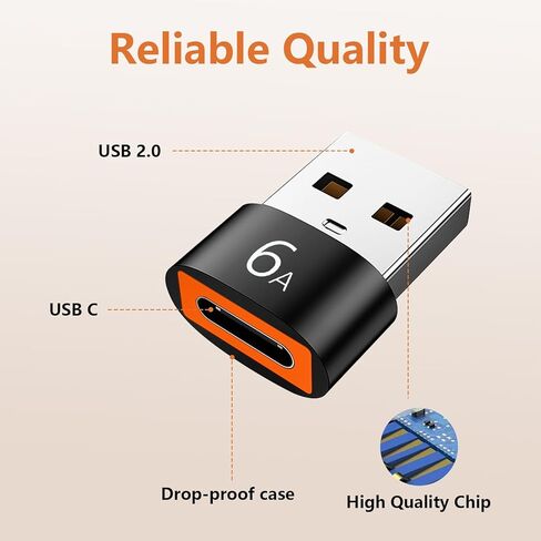 12 حزمة محول USB إلى USB C، USB A ذكر إلى C أنثى شحن سريع ونقل البيانات لهاتف iPhone17 16 15 Plus Pro Max، iPad Air Mini 6 7، Samsung Galaxy S25-S22، iPad Air، Pixel (أسود، 12 حزمة) in Kuwait