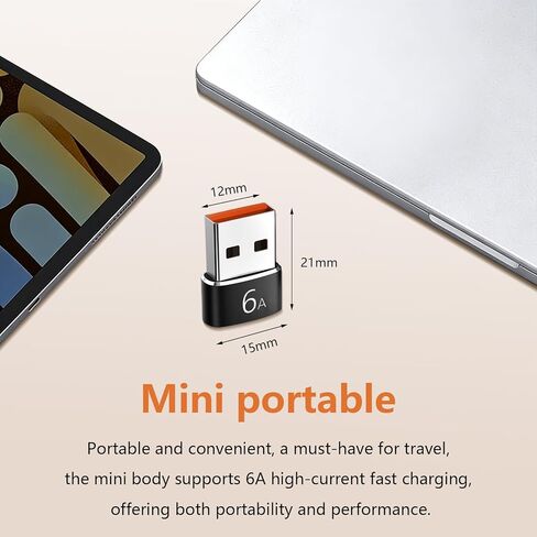 12 حزمة محول USB إلى USB C، USB A ذكر إلى C أنثى شحن سريع ونقل البيانات لهاتف iPhone17 16 15 Plus Pro Max، iPad Air Mini 6 7، Samsung Galaxy S25-S22، iPad Air، Pixel (أسود، 12 حزمة) in Kuwait