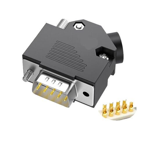 45 Degree Wire Outlet DB9 Connector 2 Row 9pin Male Female Angled Connector Side Outlet 45 ° Plastic 9Pin Serial Port Plug(5A Solid Male) in Saudi Arabia
