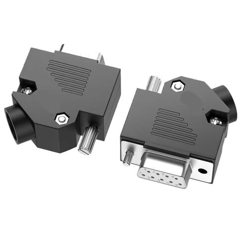 45 Degree Wire Outlet DB9 Connector 2 Row 9pin Male Female Angled Connector Side Outlet 45 ° Plastic 9Pin Serial Port Plug(5A Solid Male) in Saudi Arabia