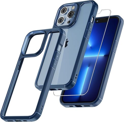 TAURI 5 in 1 for iPhone 13 Pro Max Case Blue, [Military-Grade Drop Protection] Slim Shockproof Phone Lanyard Case 6.7 inch in Saudi Arabia