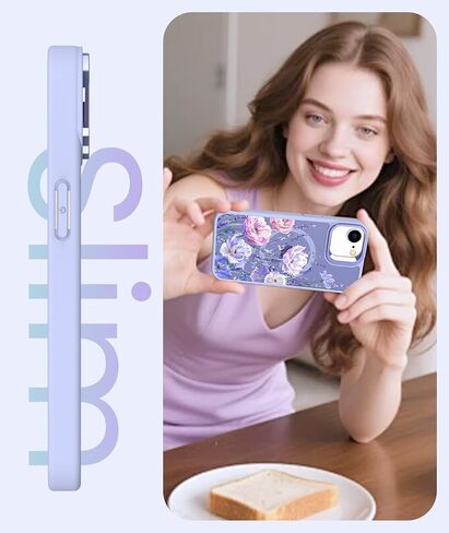حافظة Dretal مغناطيسية لهاتف iPhone 17e وحافظة iPhone 16e زهرية، حامل عدسة مدمج، واقي شاشة 2X، حافظات مغناطيسية شفافة غير لامعة، غطاء مقاوم للصدمات للنساء والفتيات على شكل زهرة لـ 17e (زهور) in Kuwait