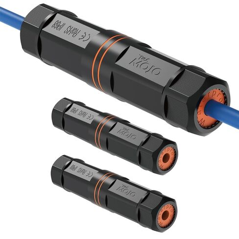 Tecmojo وصلة Cat6A مقاومة للماء، موصل إيثرنت خارجي IP68 لـ CAT6A/CAT6/CAT5E/CAT5، موسع إيثرنت RJ45 محمي لكاميرا IP وجهاز PoE، 4.7 بوصة، 3 عبوات in Kuwait