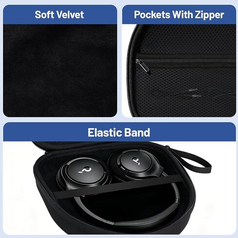 حافظة سماعة رأس لجهاز Soundcore من Anker Q20i Q30 / JBL Tune 720BT 770NC / Bose QuietComfort/Sony WH-CH720N / TOZO HT3 HT2 / BERIBES/KVIDIO معظم سماعات الرأس الدوارة فوق الأذن، حافظة YPW EVA (مادة النايلون) in Saudi Arabia