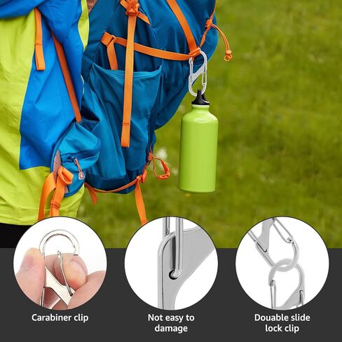 21Pcs Zipper Clips Anti Theft - Double Opening Small Carabiner Clip Zipper Locks Carabiner Pull Replacement Anti Theft for Backpacks, Luggage, Travel Suitcase, Purse, Handbags(White K,5Sizes) in Saudi Arabia