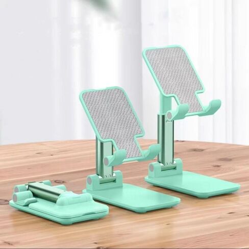 Foldable Adjustable Phone Stand Holder, Portable Universal Desk Mount for Smartphones in 3 Colors (Green) in Saudi Arabia