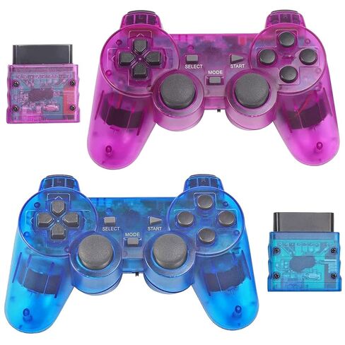 NATGLOW Wireless Controller for PS2, 2.4G Double Shock Game Controller Remote 2 Pack 1 in Saudi Arabia