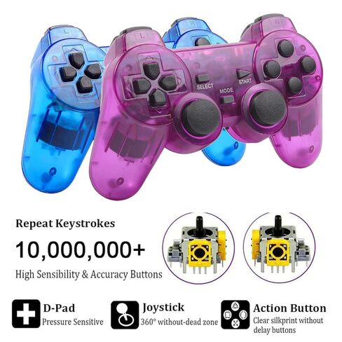 NATGLOW Wireless Controller for PS2, 2.4G Double Shock Game Controller Remote 2 Pack 1 in Saudi Arabia